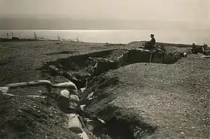 Image 10Turkish trenches on the shores of the Dead Sea, part of the Sinai and Palestine Campaign during the Middle Eastern theatre of World War ICredit:American colony photographers (edited by Durova)