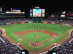 The Braves during a home game in April 2013