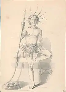 Image 39Tuvaluan man in traditional costume drawn by Alfred Agate in 1841 during the United States Exploring Expedition. (from History of Tuvalu)