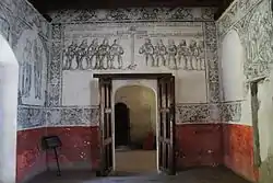 Depiction of the first 12 Franciscan monks in Mexico in the Sala de Profundis of the San Miguel Arcangel monastery in Huejotzingo, Puebla, Mexico.