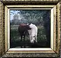 Two Cows at the Wappinger Creek, by C. M. Clowes, 1882. Typical subject and style.