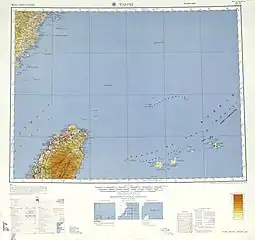 Map including Liang Island (labeled as Lang Tao) from the International Map of the World (AMS, 1954)