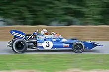 This is The Tyrrell 001, Tyrrell's first car, being demonstrated at Goodwood in 2008