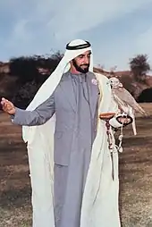 Image 8Zayed bin Sultan Al Nahyan was the first president of the United Arab Emirates and is recognised as the father of the nation. (from History of the United Arab Emirates)