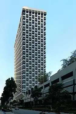 40-storey box-like structure seen from Shenton Way.