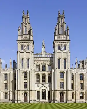 The twin towers of Hawksmoor's Quadrangle