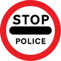 Stop before crossing, Police ahead