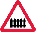 Level crossing with gate or barrier ahead