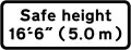 Supplementary plate informing height of overhead cables at level crossing ahead