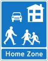 British "Home Zone" sign (Residential zone)