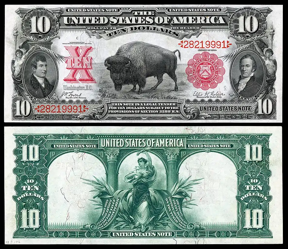 Lewis and Clark were honored (along with the American bison) on the Series of 1901 $10 Legal Tender