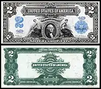 $2 Silver Certificate, Series 1899, Fr.249, depicting George Washington