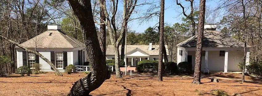 FDR's home with rebuilt Guesthouse and servant quarters in 2014.