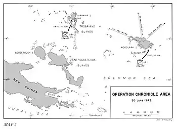 Map Naval Base Woodlark Island and Woodlark Harbor 1943