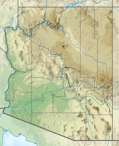 Location of Show Low Lake in Arizona, USA.