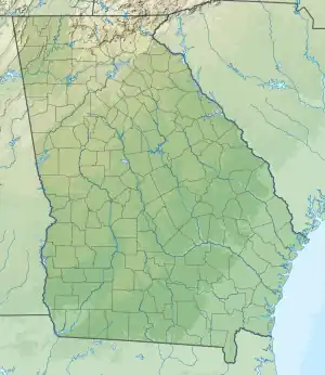 Location of Richard B. Russell Lake in Georgia, USA.