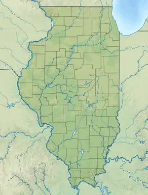 Location of Sangchris Lake in Illinois, USA.