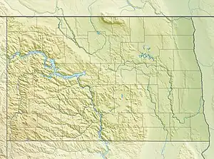 Map showing the location of Cross Ranch State Park