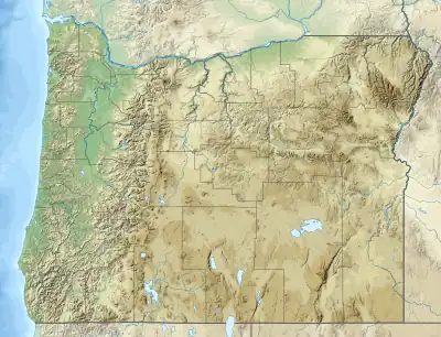 Location of Hills Creek Reservoir in Oregon, USA.