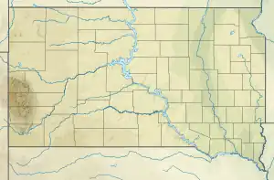 Map showing the location of Mount Rushmore National MemorialShrine of DemocracyTȟuŋkášila Šákpe