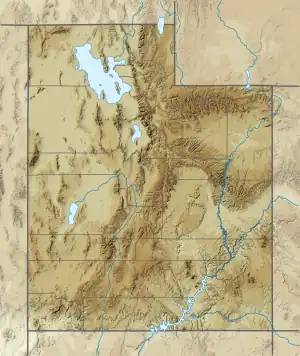 Map showing the location of Bryce Canyon National Park