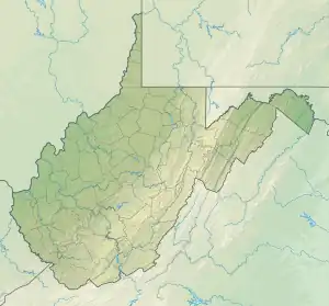 Map showing the location of Stonewall Jackson Lake State Park