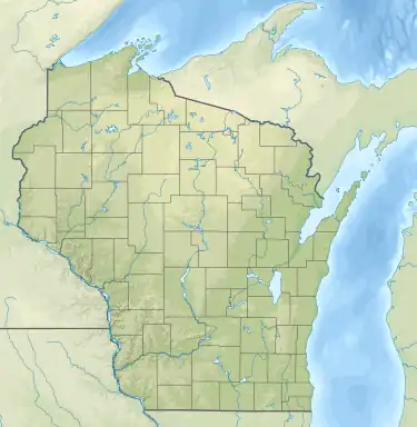 Location of Lake Redstone in Wisconsin, USA.