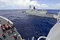 USCGC Waesche conducting a hand-line transfer to Yueyang during RIMPAC 2014