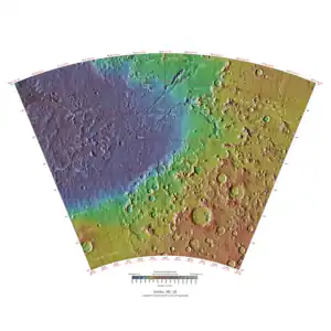 Topographical map of Hellas quadrangle