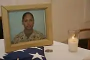 A photograph of Valdez at a memorial service in June 2005.