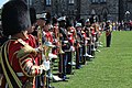 The 2nd MAW Band with members of the Band of the Ceremonial Guard at the Fortissimo Sunset Ceremony in the Canadian capital of Ottawa.