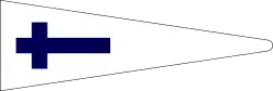 U.S. Navy church pennant, a blue cross on a white triangular pennant