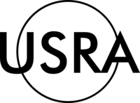 The letters "USRA" in black sans-serif type, overlapping the gray outline of a circle