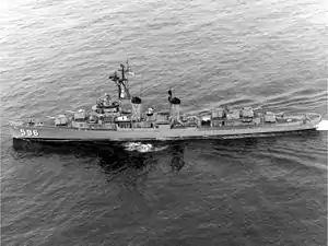 USS Shields (DD-596) underway in the 1960s