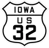 US 32 Iowa 1926 shield marker