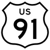 U.S. Route 91 marker