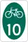 State Bicycle Route 10 marker