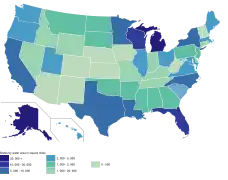 U.S. states by water area