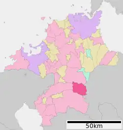 Location of Ukiha in Fukuoka Prefecture