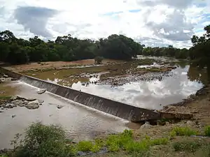 A weir on the Umtshabezi River in Siyoka