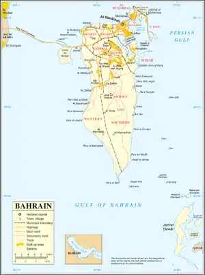 Map of Bahrain