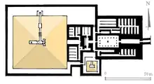 A map of Unas's main pyramid complex.