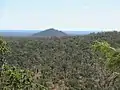 A view from the rim of Kalkani Crater. Rangaranga Hill, a scoria cone in the distance.