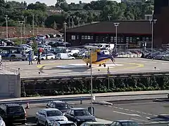 The main helipad at University Hospital Coventry in England