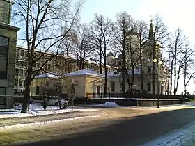 From the northern side, with Helsinki Cathedral in the background