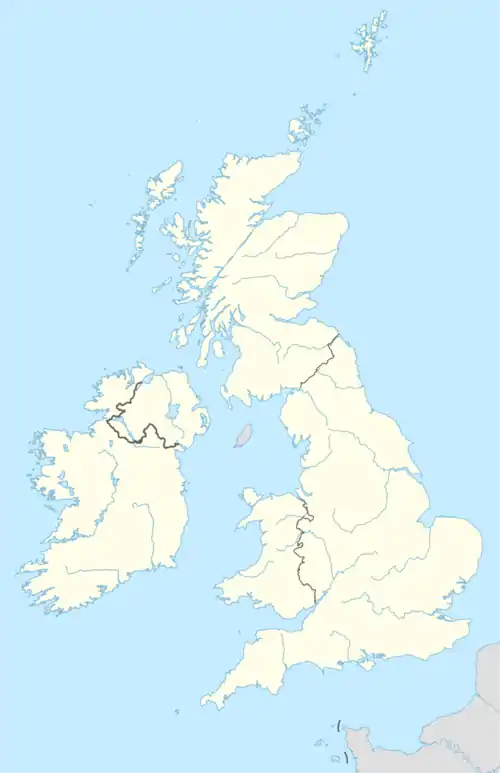 Locations of the 2008 Premier League venues in the United Kingdom