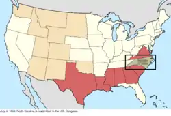 Map of the change to the United States in central North America on July 4, 1868