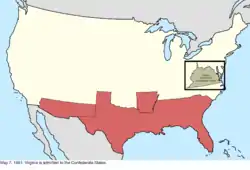 Map of the change to the international disputes involving the United States in central North America on May 7, 1861