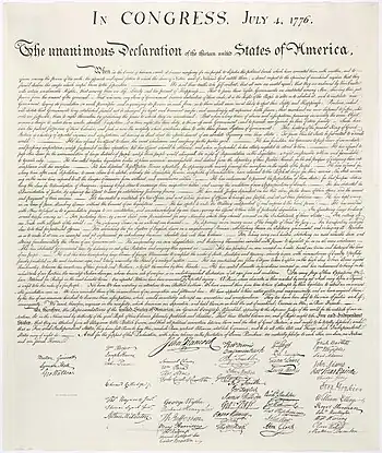 United States Declaration of Independence (4 July 1776)