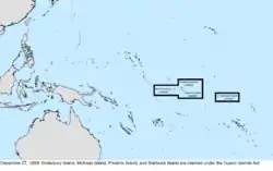 Map of the change to the United States in the Pacific Ocean on December 27, 1859